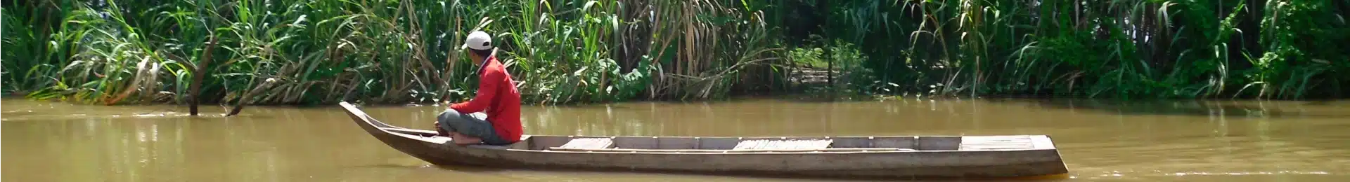 Vietnam Mekong River Coconut Forest Canoe head