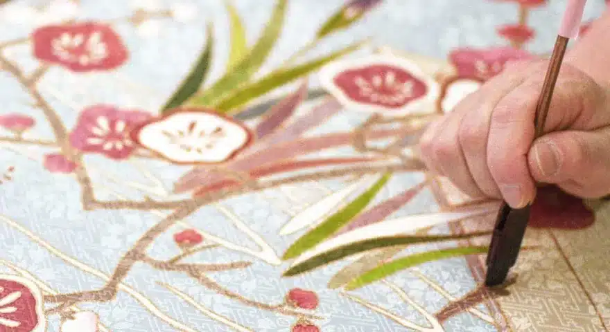 Japan Kanazawa Yuzen Silk Painting